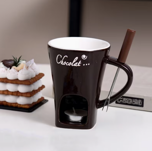 Brown fondue mug color option